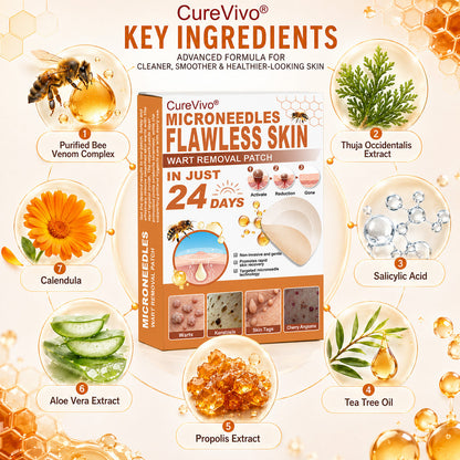 👩‍⚕️🎉 Official Flagship Store | CureVivo® 🐝 Microneedle Patch with Bee Venom (for warts, age spots, and blemishes)