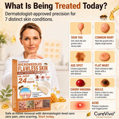 👩‍⚕️🎉 Official Flagship Store | CureVivo® 🐝 Microneedle Patch with Bee Venom (for warts, age spots, and blemishes)