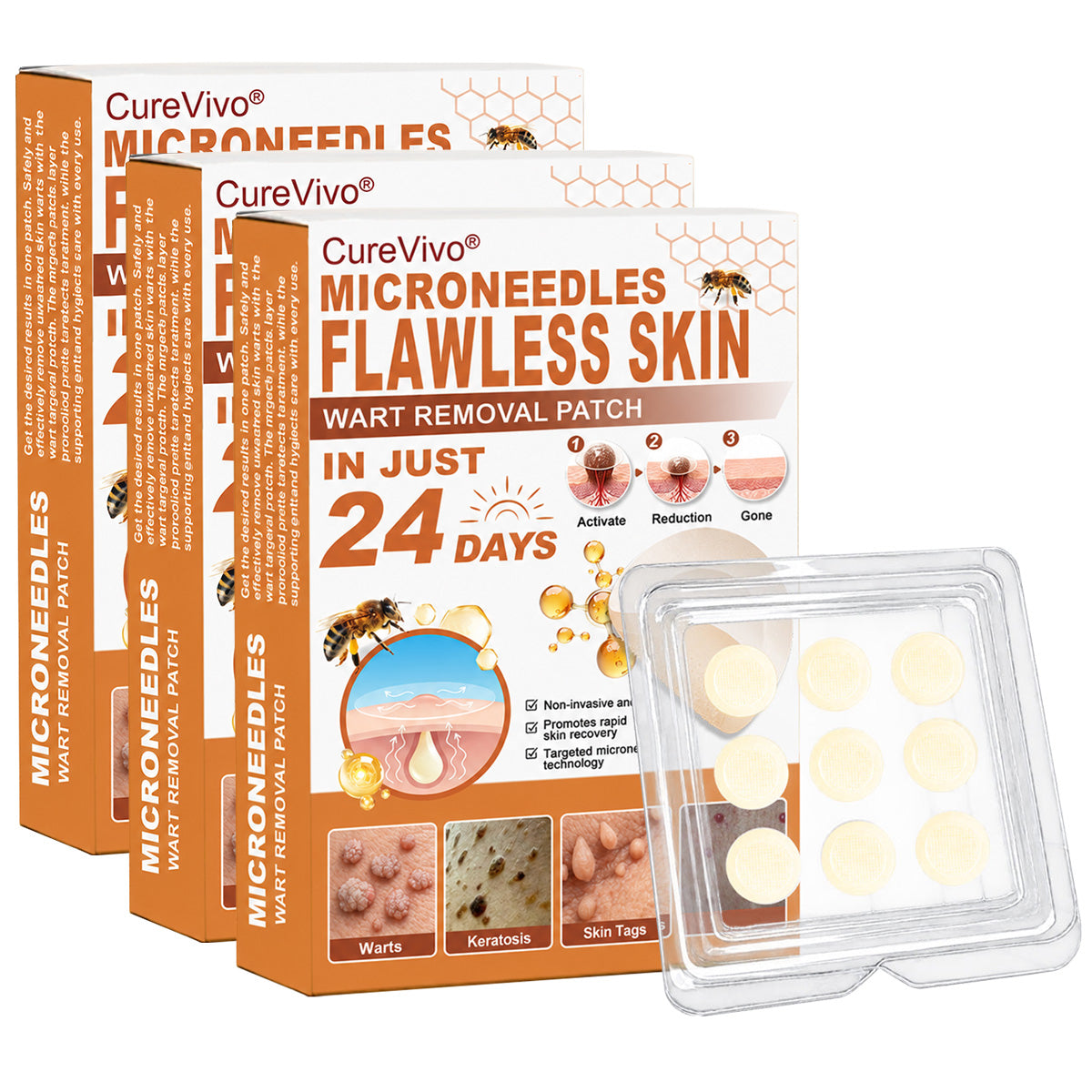 👩‍⚕️🎉 Official Flagship Store | CureVivo® 🐝 Microneedle Patch with Bee Venom (for warts, age spots, and blemishes)