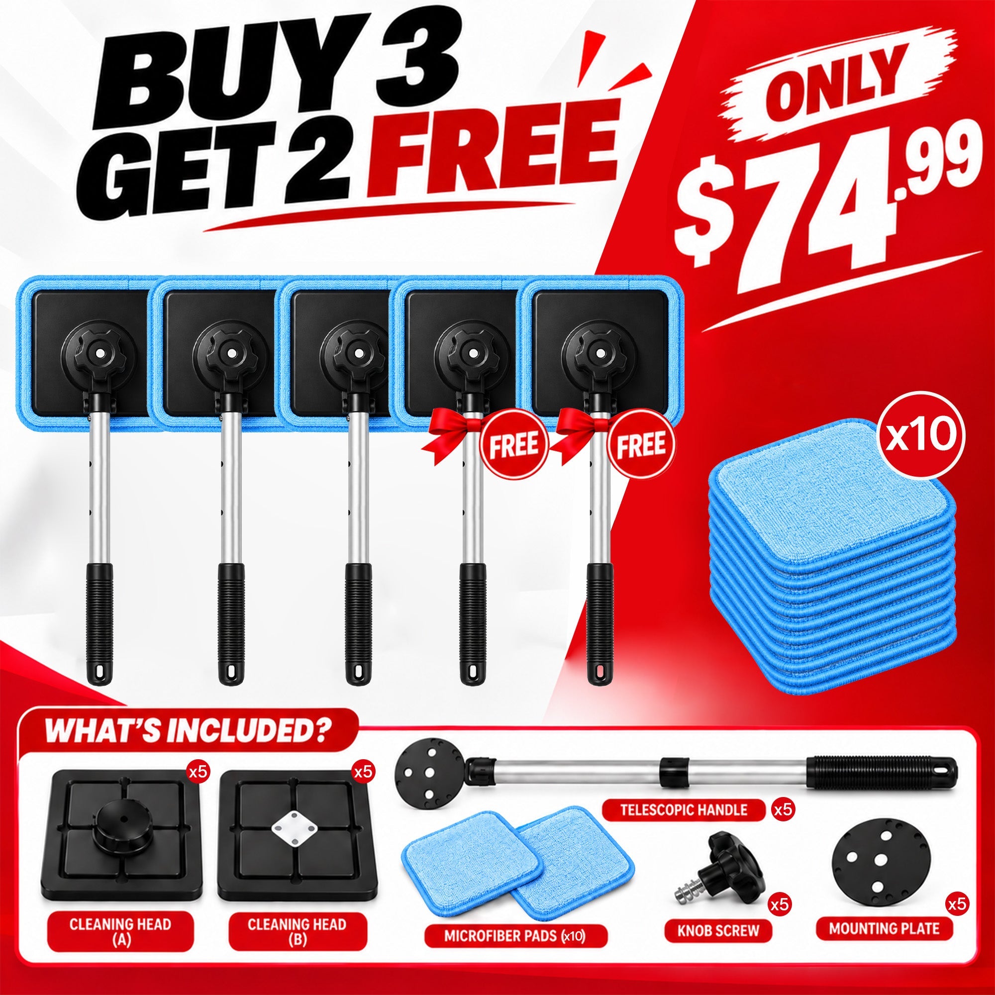BUY 3 + GET 2 FREE
